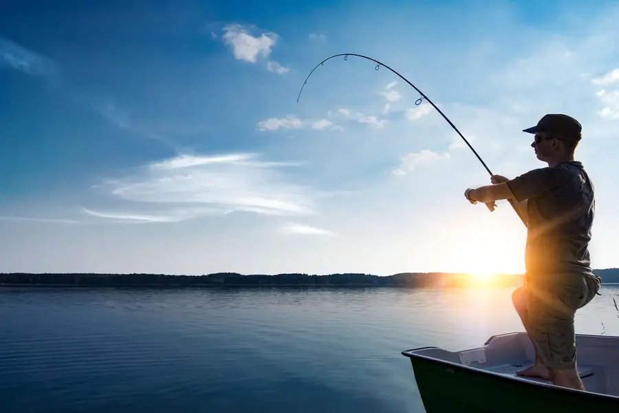 man fishing