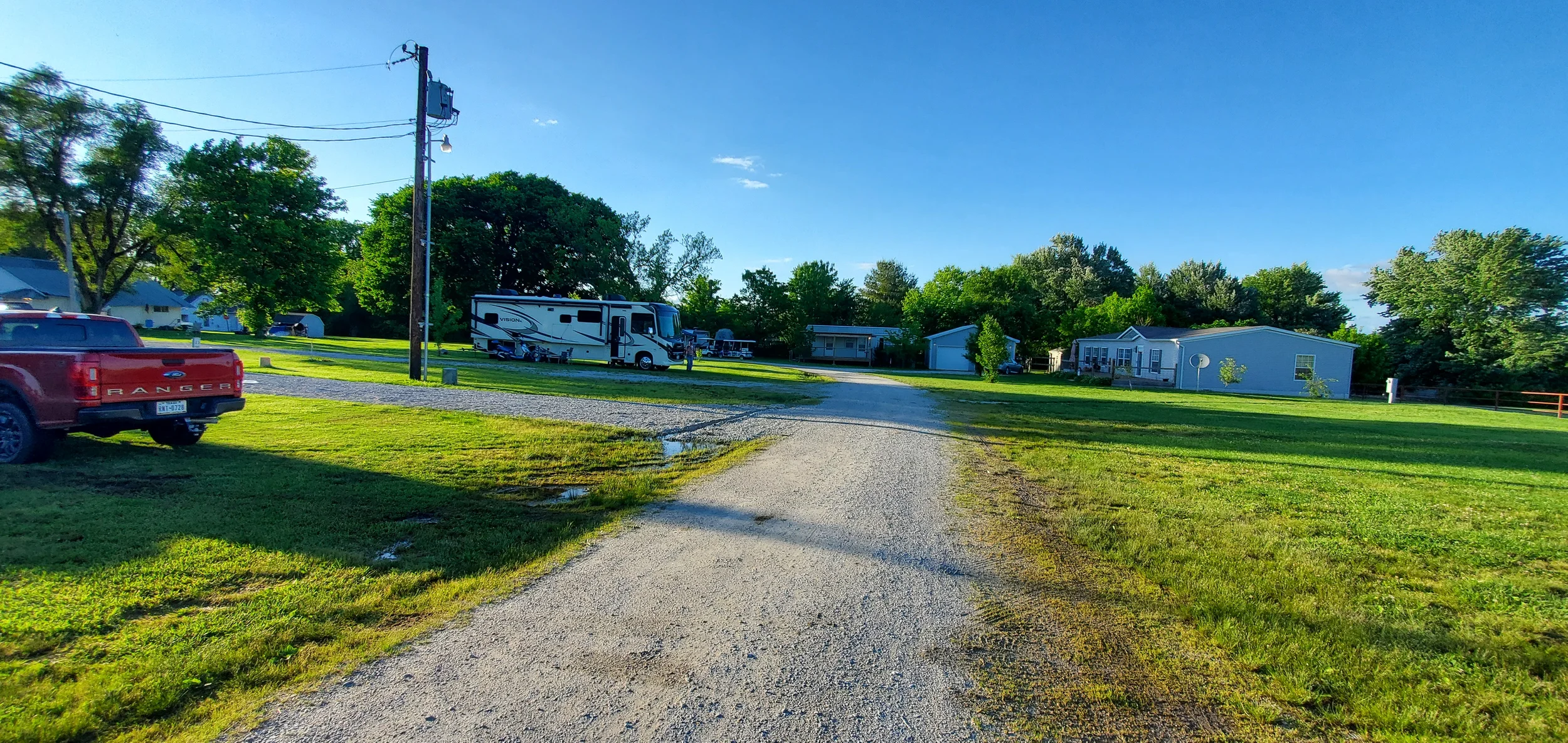 looking back at house